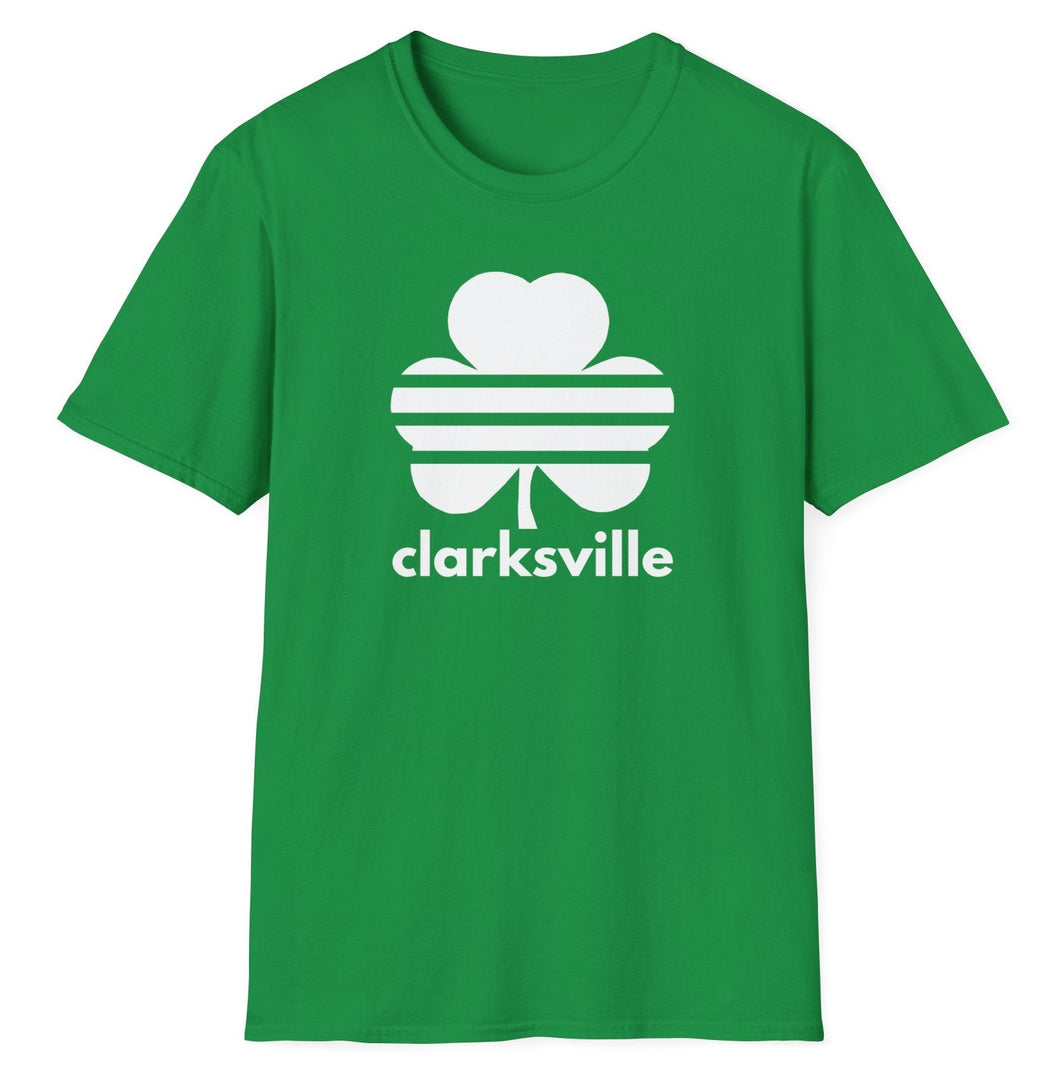 SS T-Shirt, Striped Clarksville Shamrock