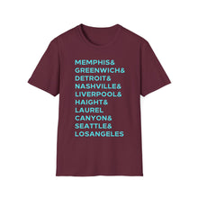 Load image into Gallery viewer, SS T-Shirt, Music Cities - Multi Colors
