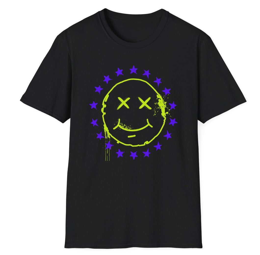 SS T-Shirt, Painted Smiley with Stars