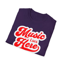 Load image into Gallery viewer, SS T-Shirt, Music Lives Here - Multi Colors
