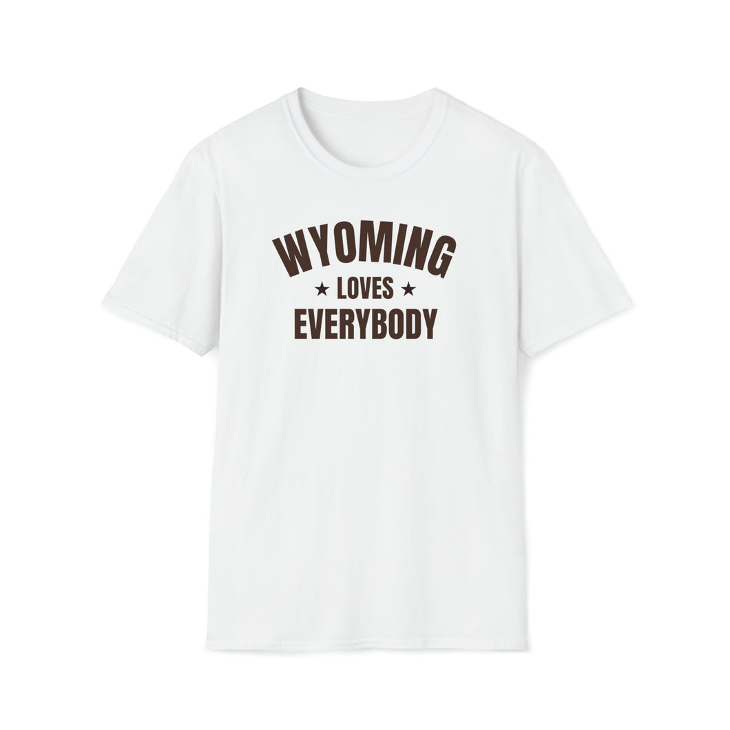 SS T-Shirt, WY Wyoming - Brown