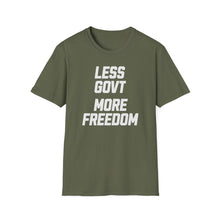 Load image into Gallery viewer, SS T-Shirt, Less Govt More Freedom - Multi Colors
