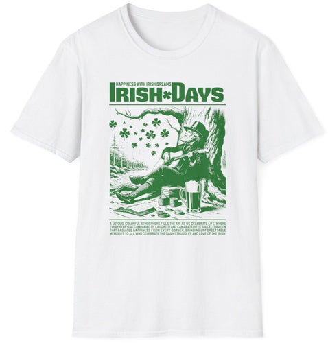 A white tee shirt that celebrates the love of being Irish. These 100% cotton irish days t-shirts are comfortable and fit to size.