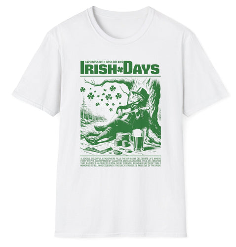 A white tee shirt that celebrates the love of being Irish. These 100% cotton irish days t-shirts are comfortable and fit to size.