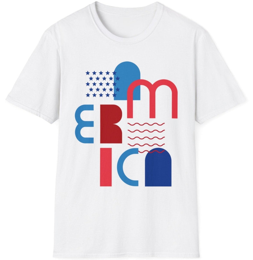 SS T-Shirt, America Abstract - Multi Colors