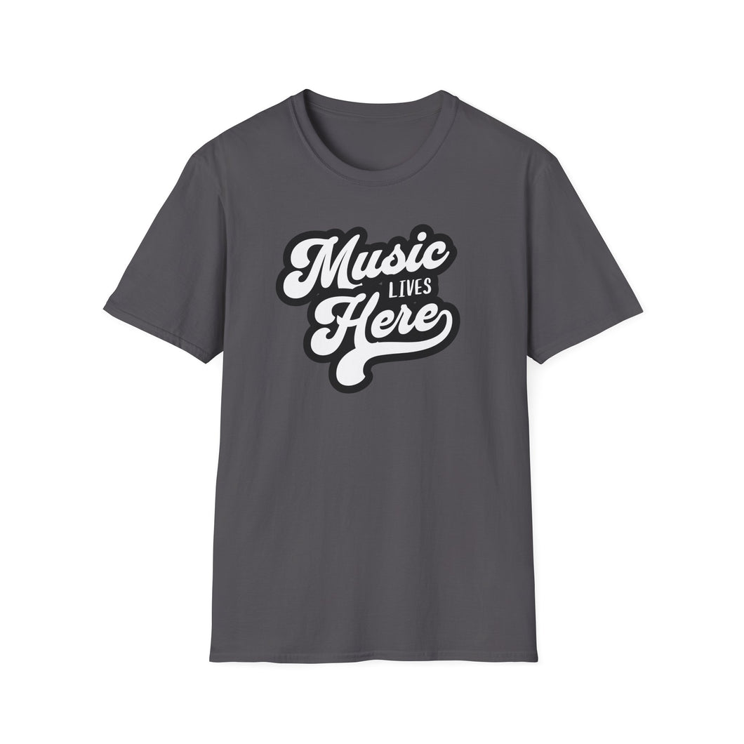 SS T-Shirt, Music Lives Here White - Multi Colors