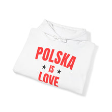 Load image into Gallery viewer, Sweatshirt, Hoodie, Polska is Love - White/Red
