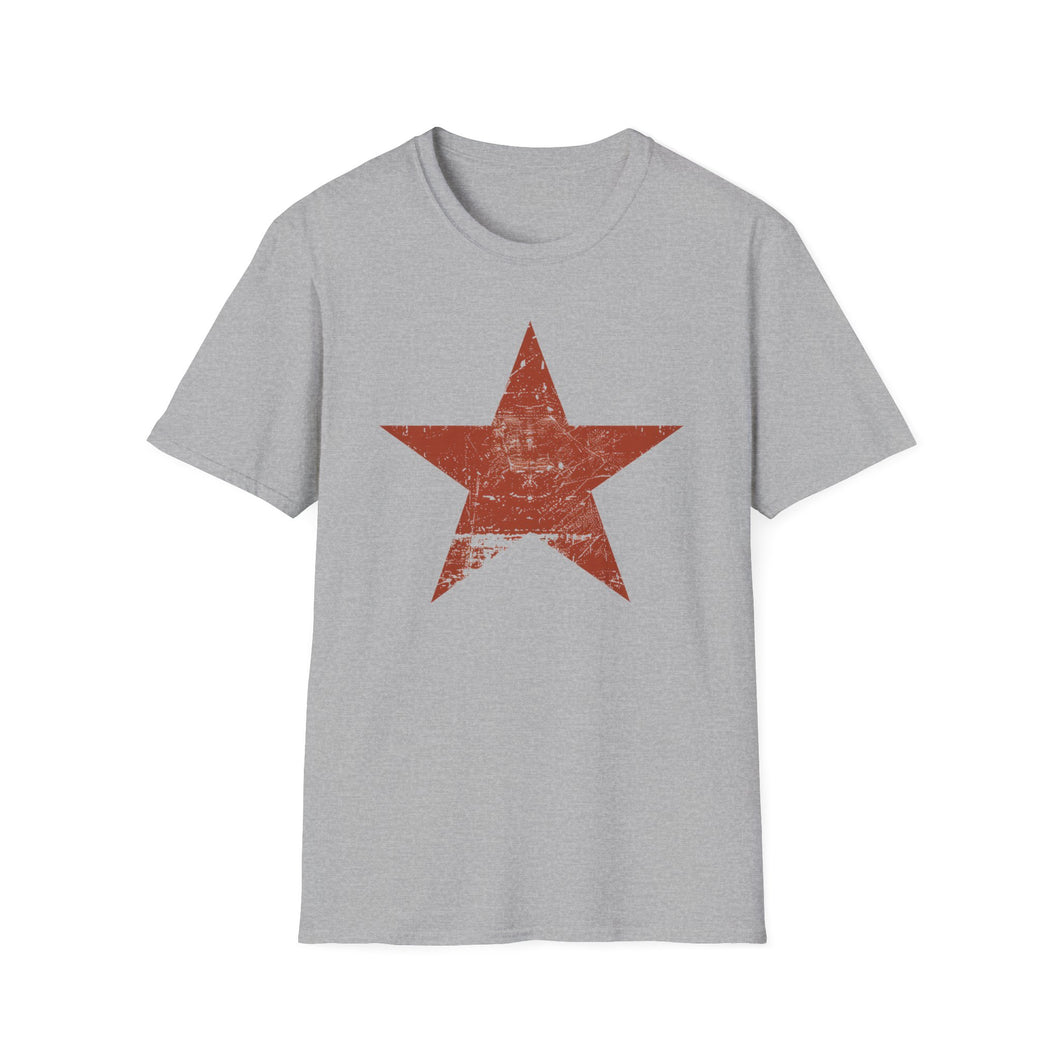 SS T-Shirt, Distressed Star - Red - Multi Colors