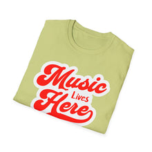 Load image into Gallery viewer, SS T-Shirt, Music Lives Here - Multi Colors

