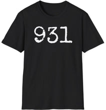 Load image into Gallery viewer, 931 Area Code Unisex T Shirt; Represent the 931 area code with a unisex t-shirt. This shirt has 931 and the shape of Tennessee printed in white. This shirt makes a great gift for yourself, family or friends. Here&#39;s some more details about your shirt: • 100% combed and ring-spun cotton
