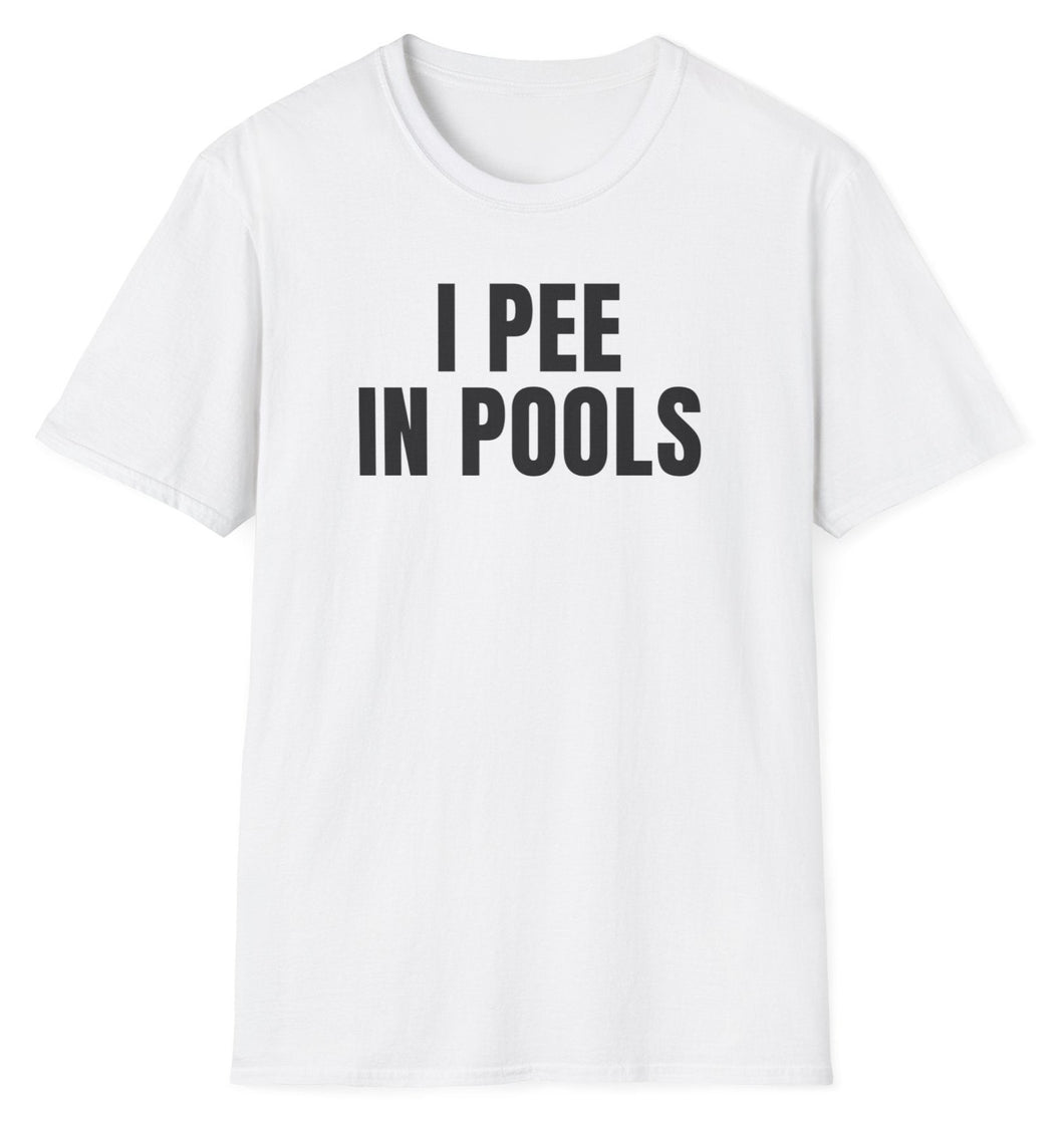 SS T-Shirt, I Pee in Pools - White