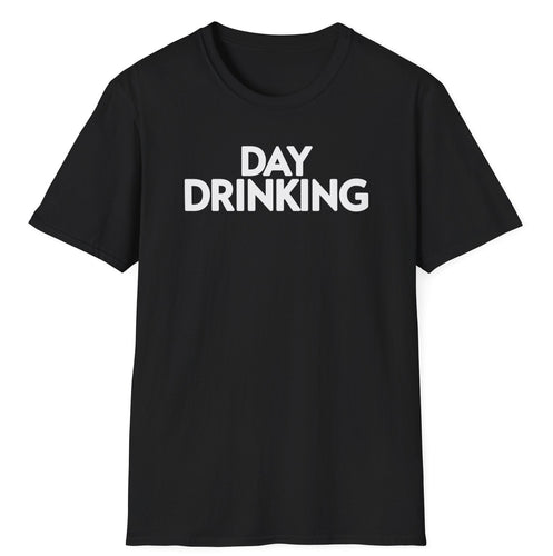 A soft black pre shrunk cotton t-shirt simply states it's a good time for day drinking. This black original tee is soft and pre-shrunk! 
