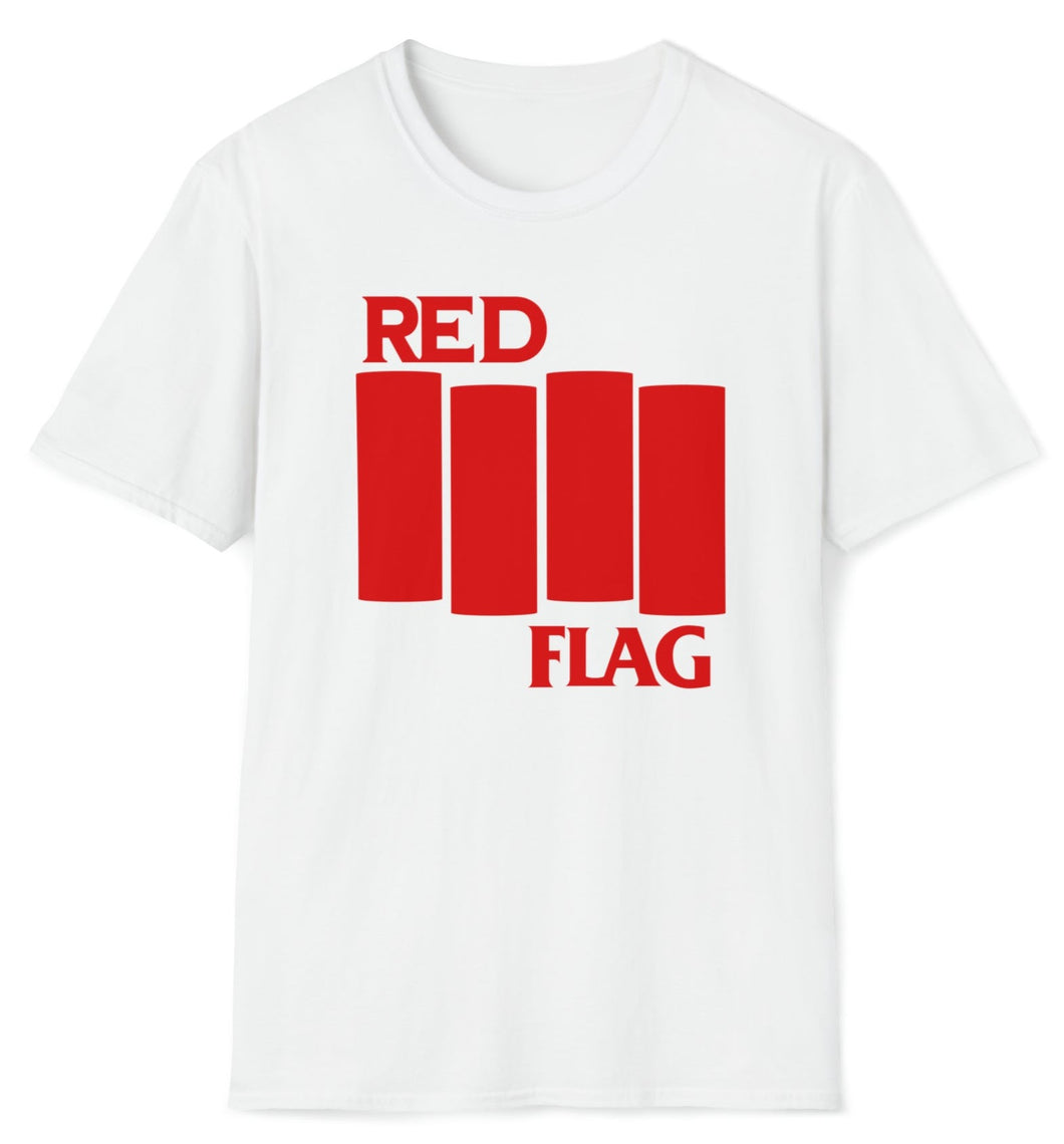 SS T-Shirt, Red Flag - White
