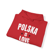 Load image into Gallery viewer, Sweatshirt, Hoodie, Polska is Love - Red
