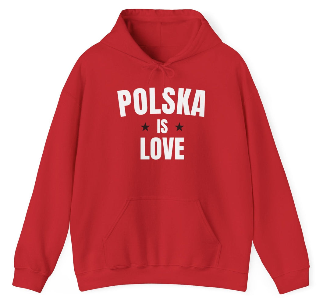 Sweatshirt, Hoodie, Polska is Love - Red