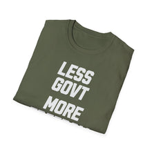 Load image into Gallery viewer, SS T-Shirt, Less Govt More Freedom - Multi Colors

