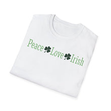 Load image into Gallery viewer, SS T-Shirt, Peace Love Irish - Multi Colors
