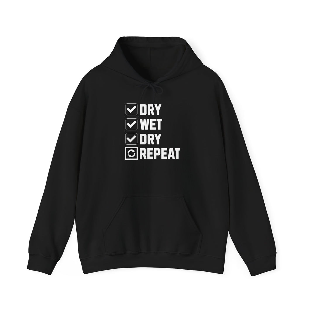 Funny Dry Wet Repeat Hoodie for Water Lovers