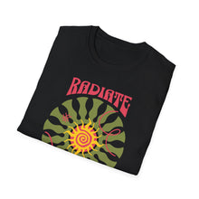 Load image into Gallery viewer, A black t-shirt that has a retro positive and inspirational tee. The comfort of this 100% cotton t shirt is amazing.
