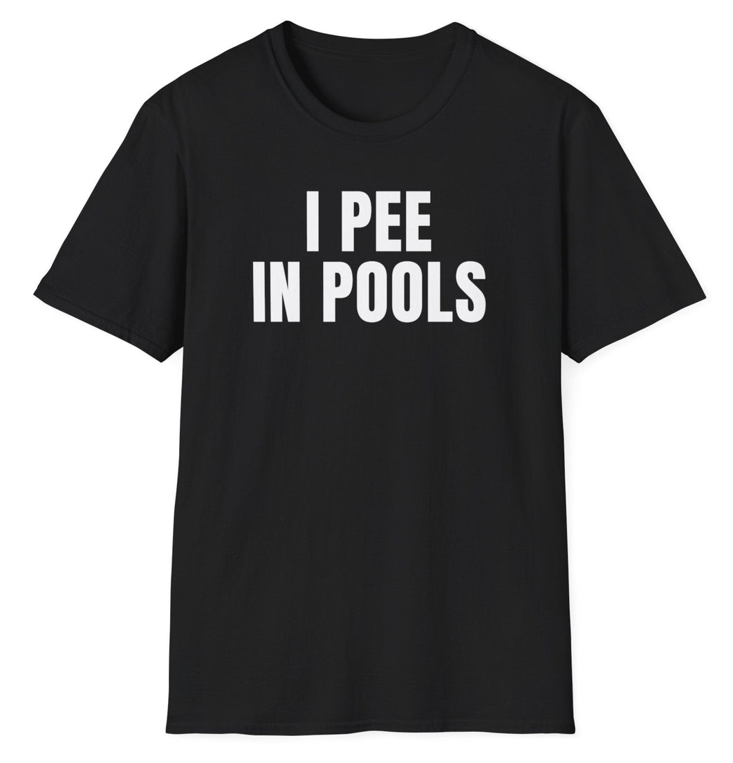 SS T-Shirt, I Pee In Pools - Black