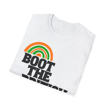 Load image into Gallery viewer, A soft white pre shrunk cotton t-shirt with original graphics that highlight the Irish sayinig of Boot the British in reference to uniting Ireland. This white original tee is soft and pre-shrunk! 
