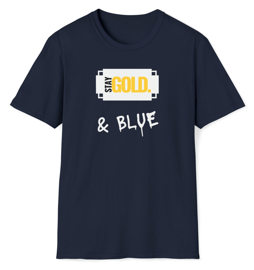 SS T-Shirt, Gold & Blue Prints