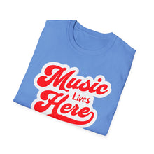 Load image into Gallery viewer, SS T-Shirt, Music Lives Here - Multi Colors
