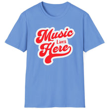 Load image into Gallery viewer, SS T-Shirt, Music Lives Here - Multi Colors
