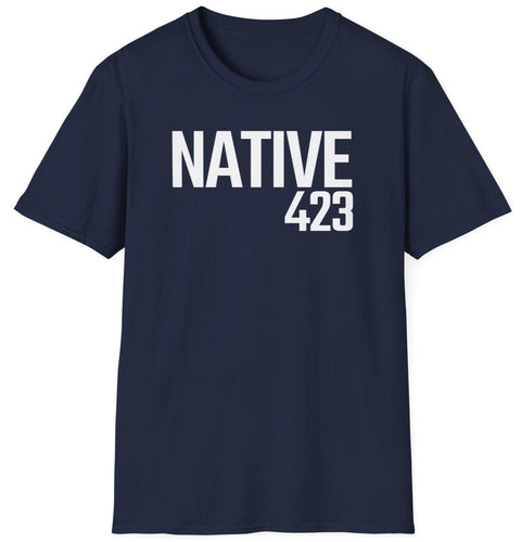 The Chattanooga 423 Unisex T Shirt! Represent Chattanooga's 423 with a comfortable unisex t-shirt. This shirt has Native 423 printed in bold white lettering for the casual look. This shirt makes a great gift for yourself, family or friends.
