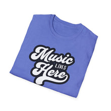 Load image into Gallery viewer, SS T-Shirt, Music Lives Here White - Multi Colors
