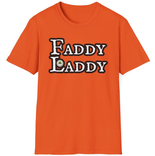A soft orange pre shrunk cotton t-shirt simply states Fatty Laddy as a tip of the hat to the larger lads of Ireland. This original tee is soft and pre-shrunk with Irish graphics! 