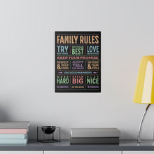 Load image into Gallery viewer, Matte Canvas, Family Rules
