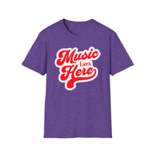 Load image into Gallery viewer, SS T-Shirt, Music Lives Here - Multi Colors
