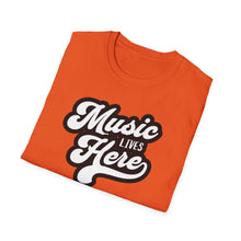 Load image into Gallery viewer, SS T-Shirt, Music Lives Here White - Multi Colors
