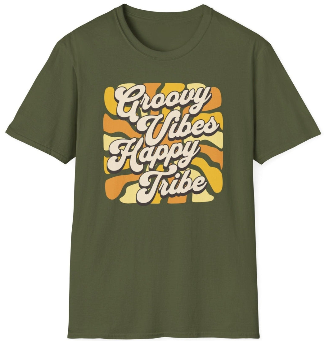 SS T-Shirt, Groovy Happy Vibes - Multi Colors