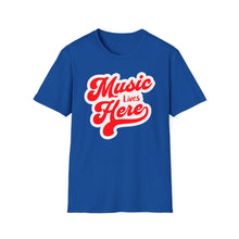 Load image into Gallery viewer, SS T-Shirt, Music Lives Here - Multi Colors
