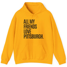 Load image into Gallery viewer, Hoodie, My Friends Love Pittsburgh - Black

