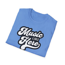 Load image into Gallery viewer, SS T-Shirt, Music Lives Here White - Multi Colors
