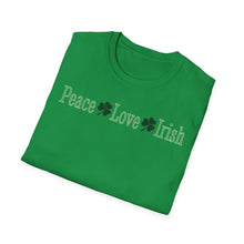 Load image into Gallery viewer, SS T-Shirt, Peace Love Irish - Multi Colors
