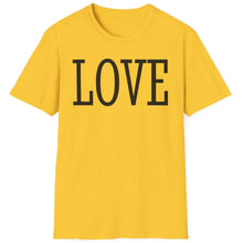 Load image into Gallery viewer, Rock this trendy SS T-Shirt with LOVE design in multiple colors. Express your love for fashion and spread the love wherever you go. Perfect for casual wear and Instagram-worthy photos.
