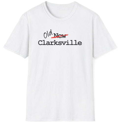 Old Clarksville not the new city worn on your T Shirt! Represent the old life with a comfortable Old Clarksville t-shirt. This shirt has media print and crossed lettering to ensure your view with a casual look. 