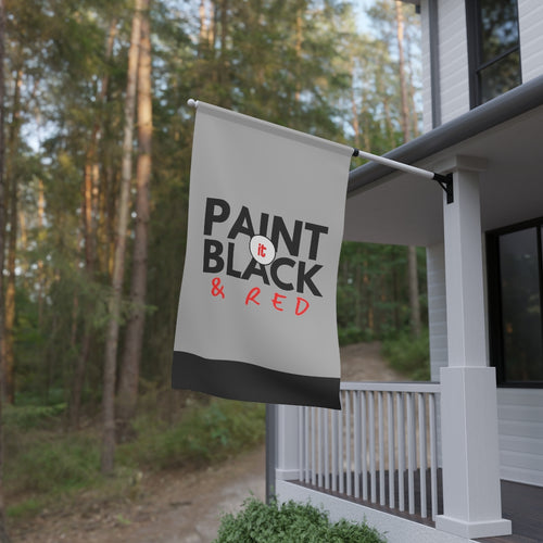 Paint It Black Flag - Black & Red Flag Banner / Grey
